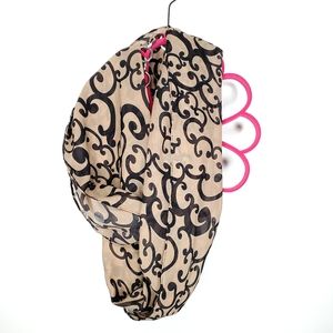 24) 100% Chiffon Infinity Scarf Rod Iron Gate effect in Neutral + Black